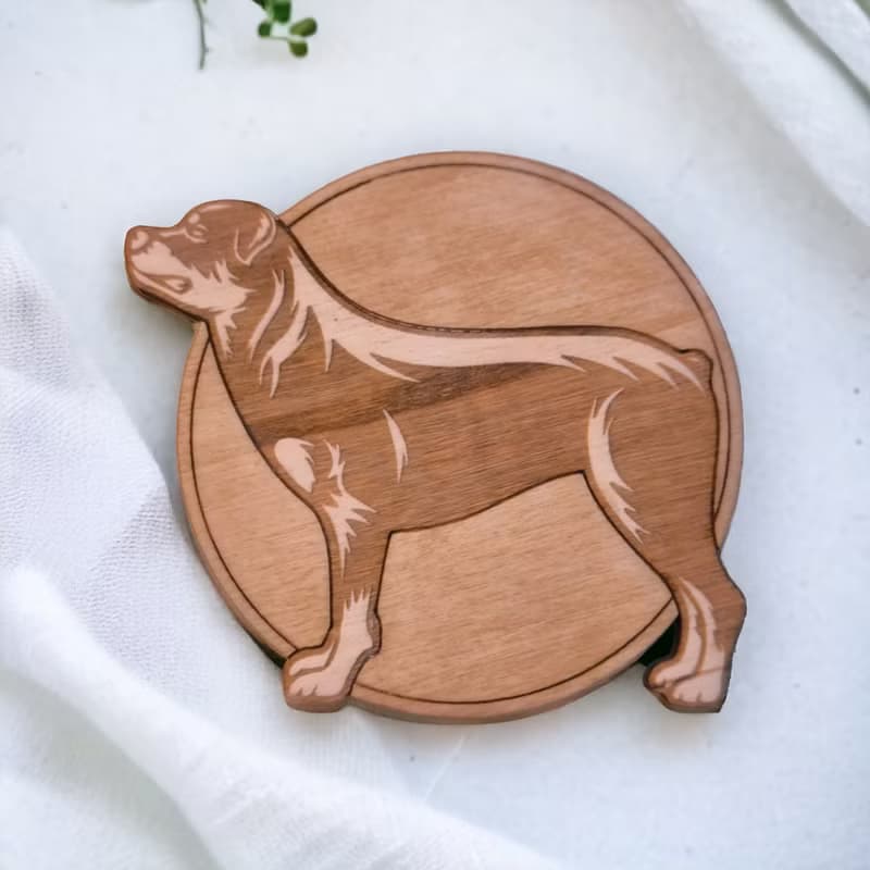 Rottweiler Wooden Coaster Set – Rottweiler Themed Wooden Drink Coasters