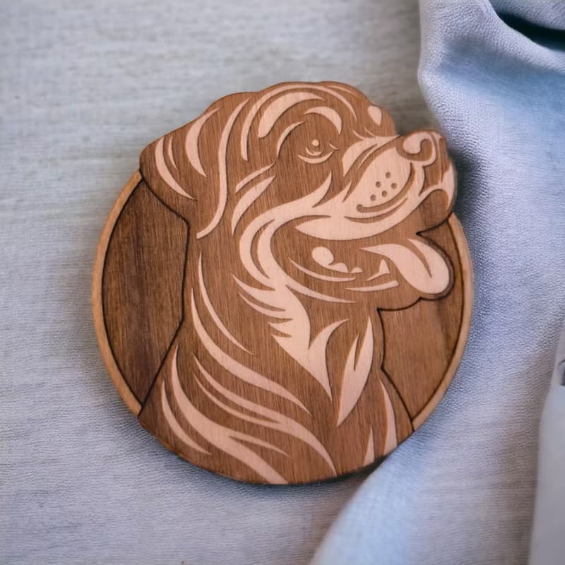Rottweiler Wooden Coaster Set – Rottweiler Themed Wooden Drink Coasters