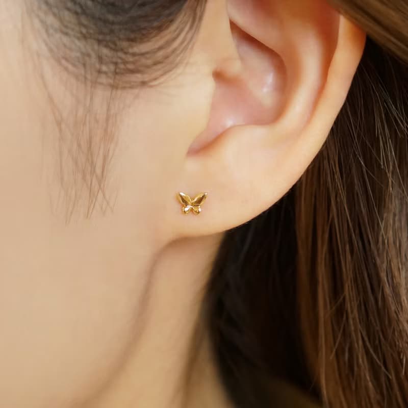 【Second Earrings】 18K 黃金蝴蝶單邊耳環