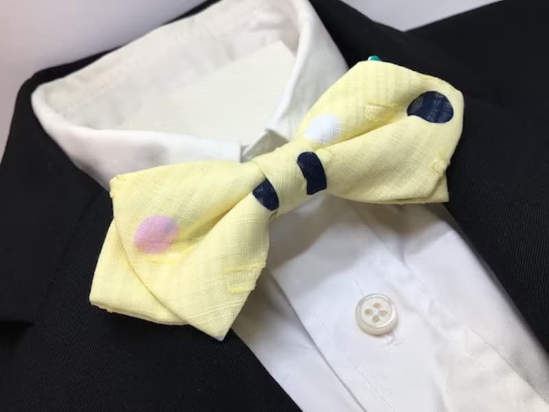 random dot bowtie yellow butterfly