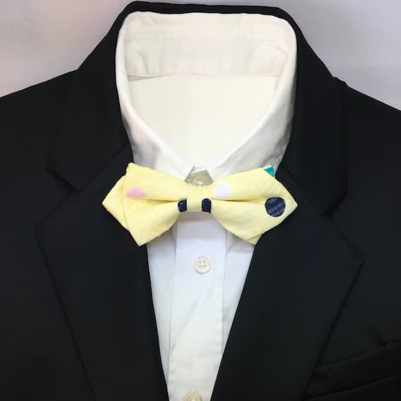 random dot bowtie yellow butterfly