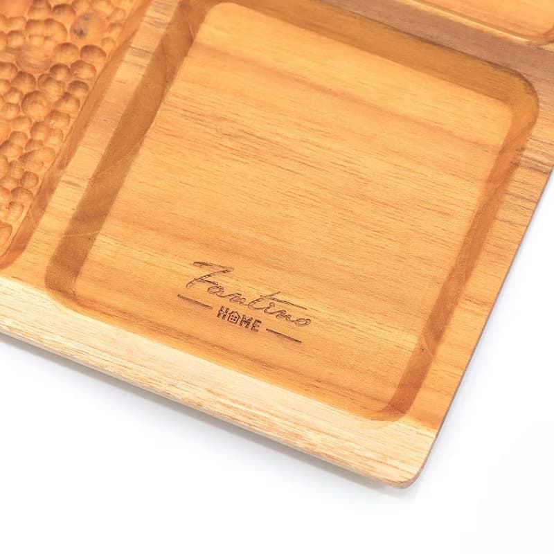 天然柚木早午餐盤-波點款35X24.5/露營野餐/餐盤/不上漆食用安心