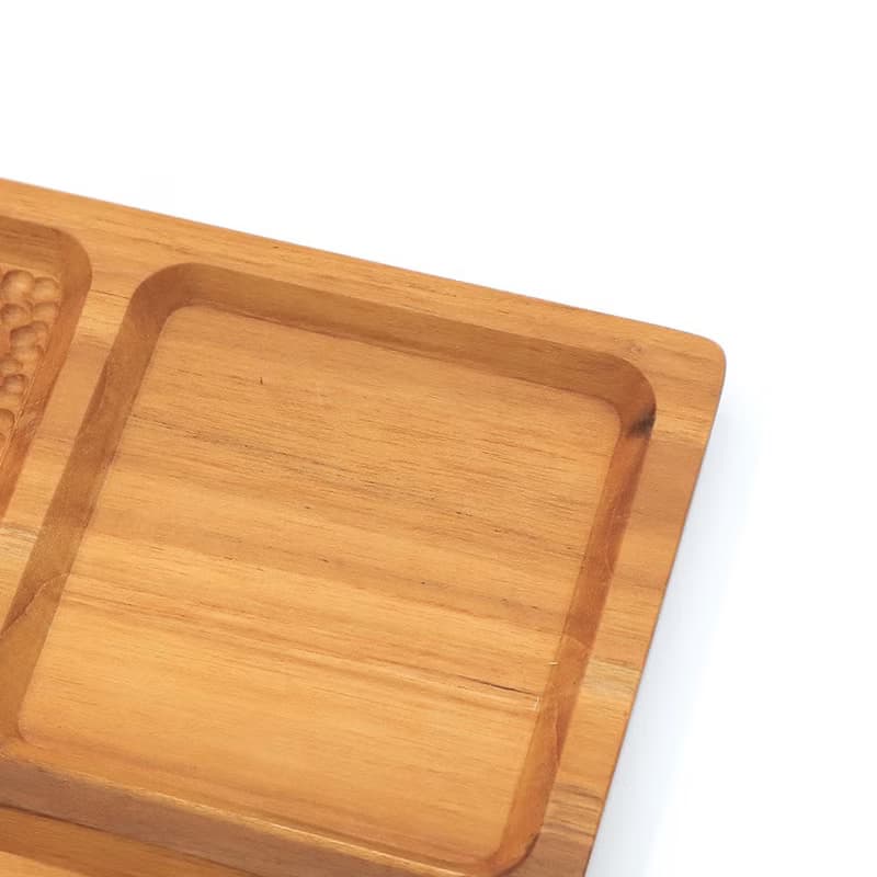 天然柚木早午餐盤-波點款35X24.5/露營野餐/餐盤/不上漆食用安心