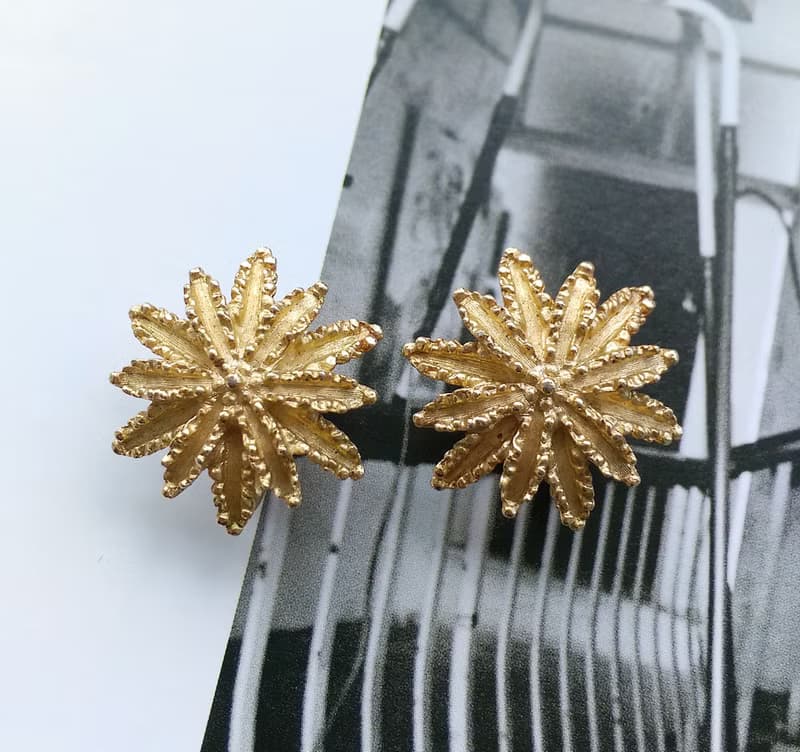 Vintage Jewelry 西洋古董飾品 AVON Star Flower 系列 夾式耳環