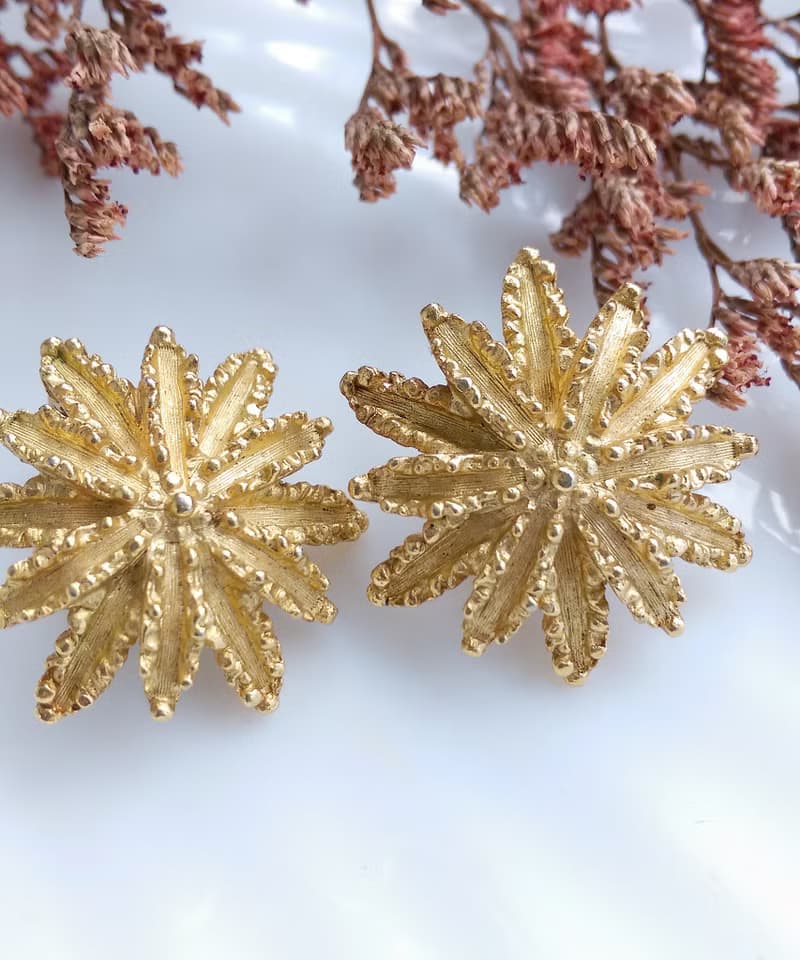 Vintage Jewelry 西洋古董飾品 AVON Star Flower 系列 夾式耳環