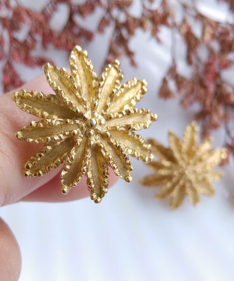 Vintage Jewelry 西洋古董飾品 AVON Star Flower 系列 夾式耳環