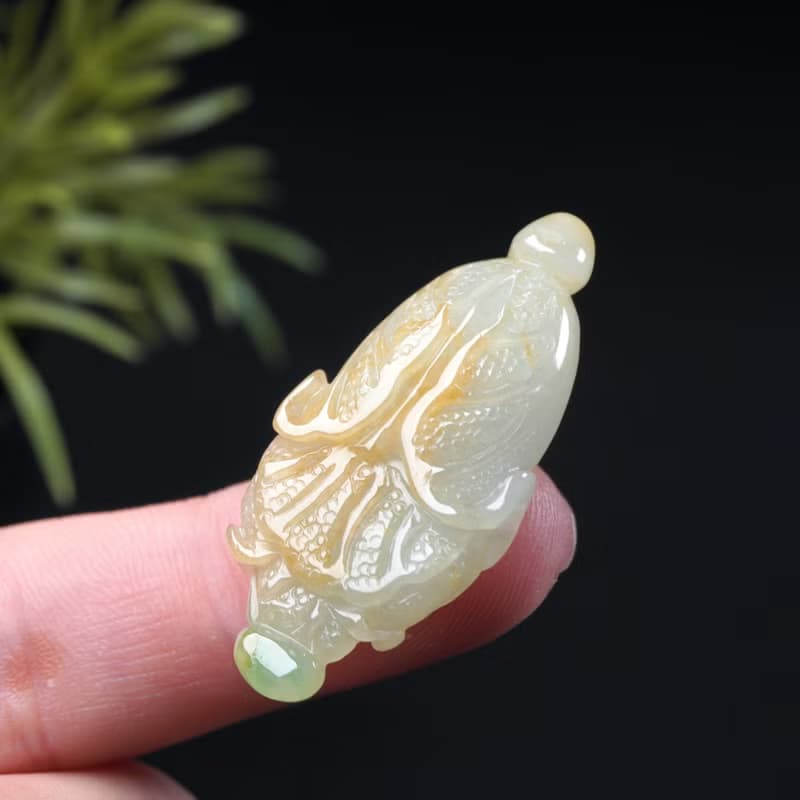 【廣納百財】冰種三彩翡翠白菜項鍊 | 天然緬甸玉A貨翡翠 | 送禮