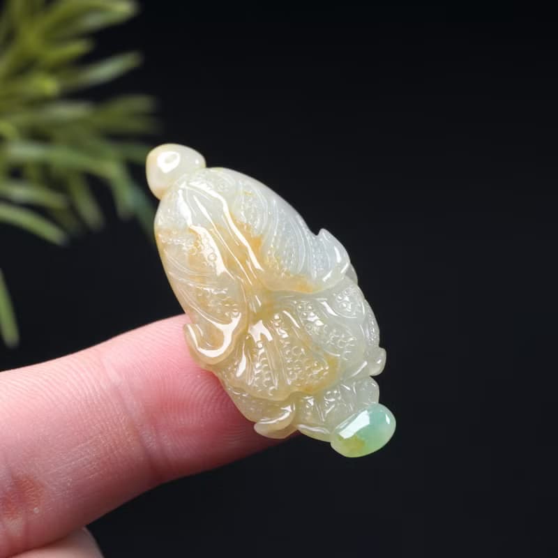 【廣納百財】冰種三彩翡翠白菜項鍊 | 天然緬甸玉A貨翡翠 | 送禮