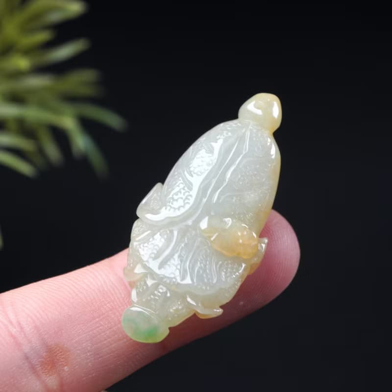 【廣納百財】冰種三彩翡翠白菜項鍊 | 天然緬甸玉A貨翡翠 | 送禮