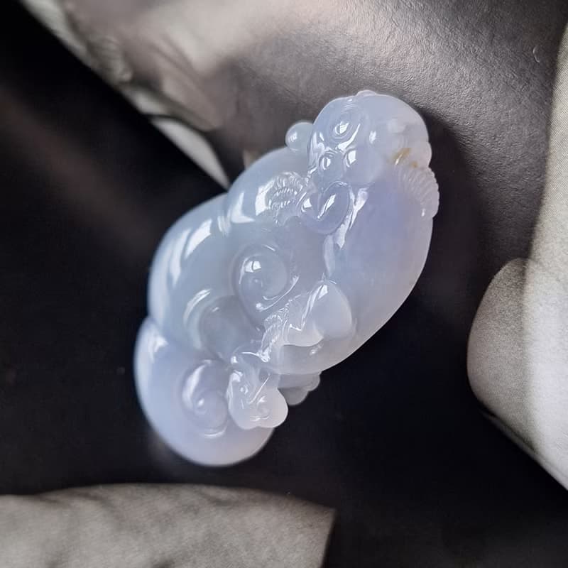 天然緬甸紫翡翠吊墜 | 蜥蜴如意 | A貨翡翠玉器