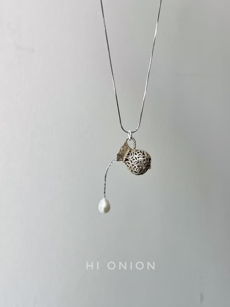 Hi Onion原創小眾珍珠流蘇S925銀項鏈個性高級感新中式