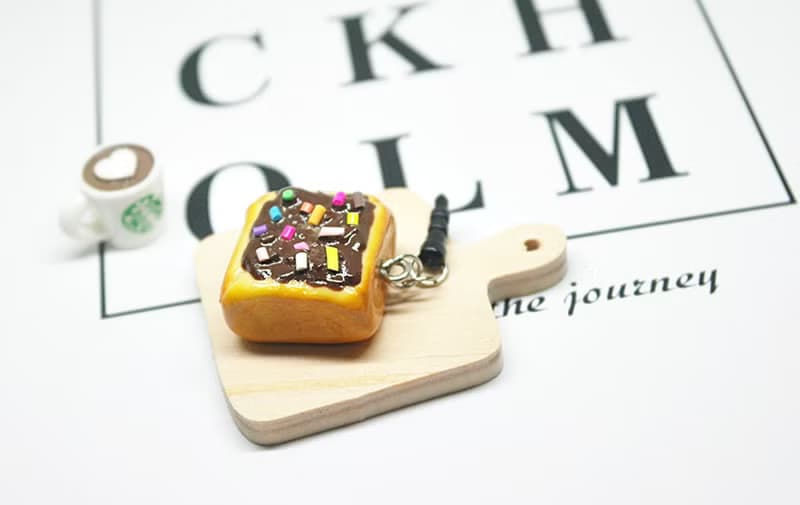 <巧克力厚片吐司>－耳機塞//防塵塞系列  #可愛# #仿真食物#