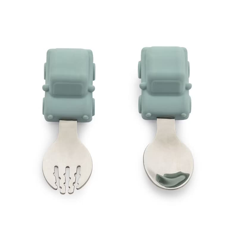 快速出貨【Citron】幼兒餐具兩件組_湖水綠