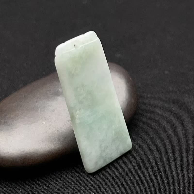冰糯種翡翠無事牌吊飾 | 天然緬甸玉翡翠A貨