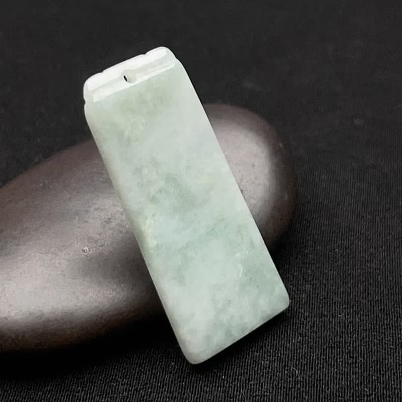 冰糯種翡翠無事牌吊飾 | 天然緬甸玉翡翠A貨