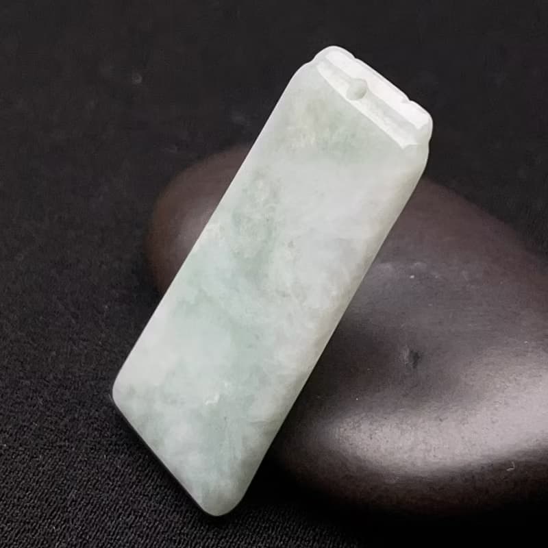 冰糯種翡翠無事牌吊飾 | 天然緬甸玉翡翠A貨