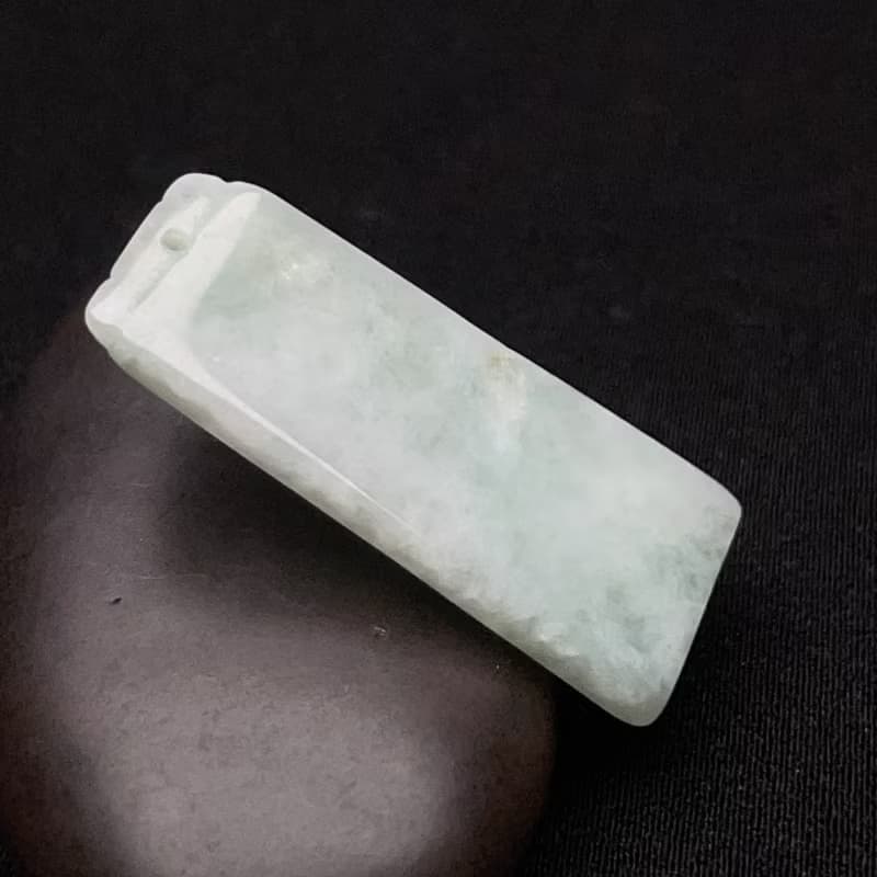 冰糯種翡翠無事牌吊飾 | 天然緬甸玉翡翠A貨