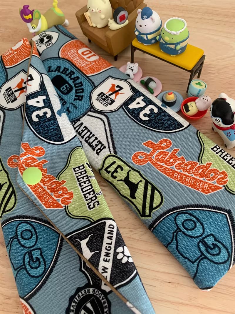 文青風環保純棉筷袋 美式商標 質感牛仔藍   日本 潮物 收納 手作