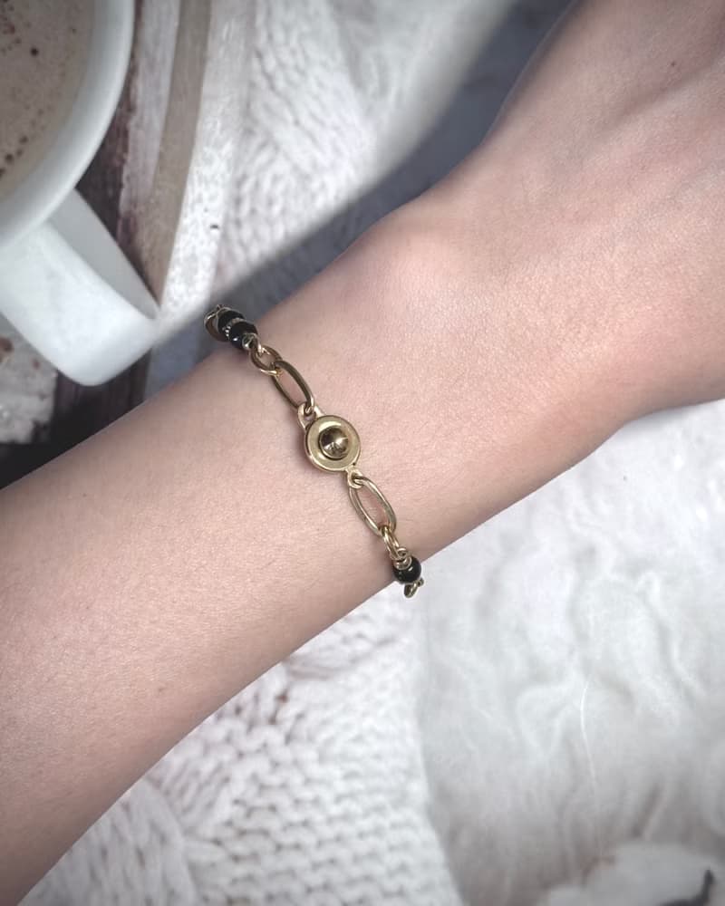 從容 招財黃金虎眼石水晶手鍊 - 金色醫療鋼/虎眼石/金曜石