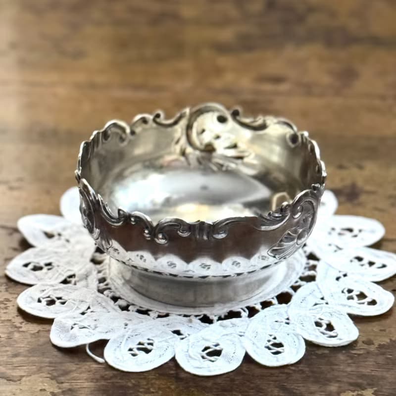 50554-典雅法國洛可可風格鍍銀碗