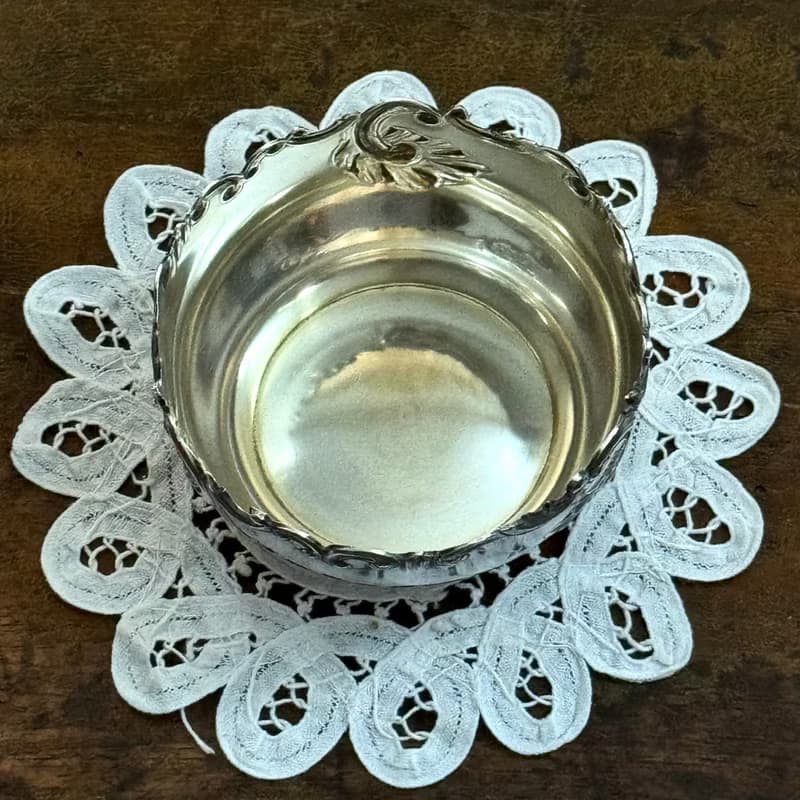 50554-典雅法國洛可可風格鍍銀碗