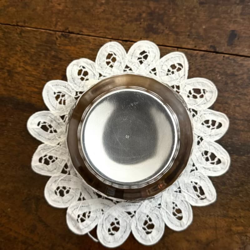 50554-典雅法國洛可可風格鍍銀碗