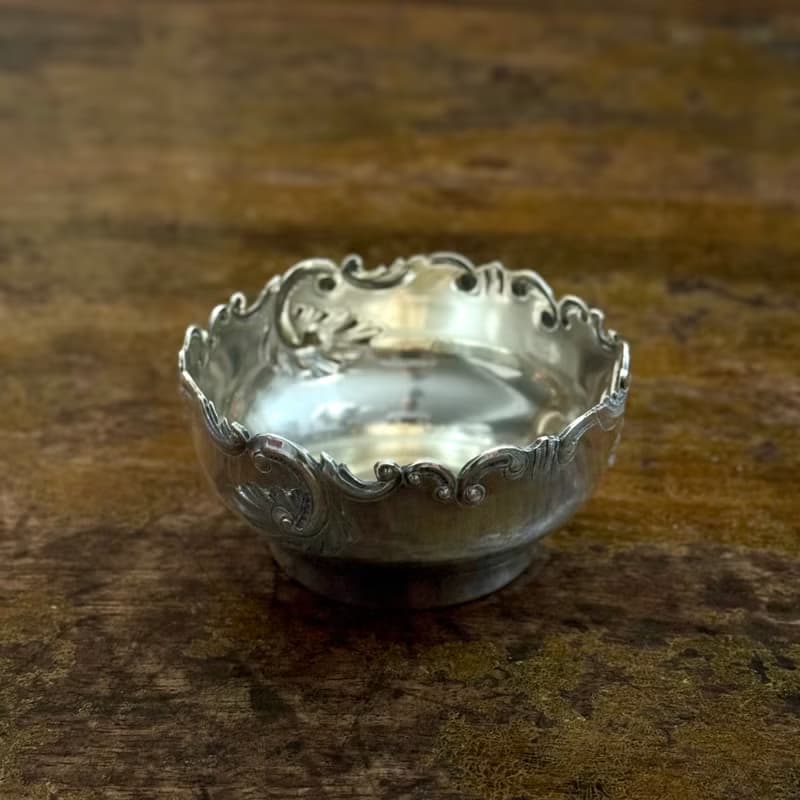 50554-典雅法國洛可可風格鍍銀碗