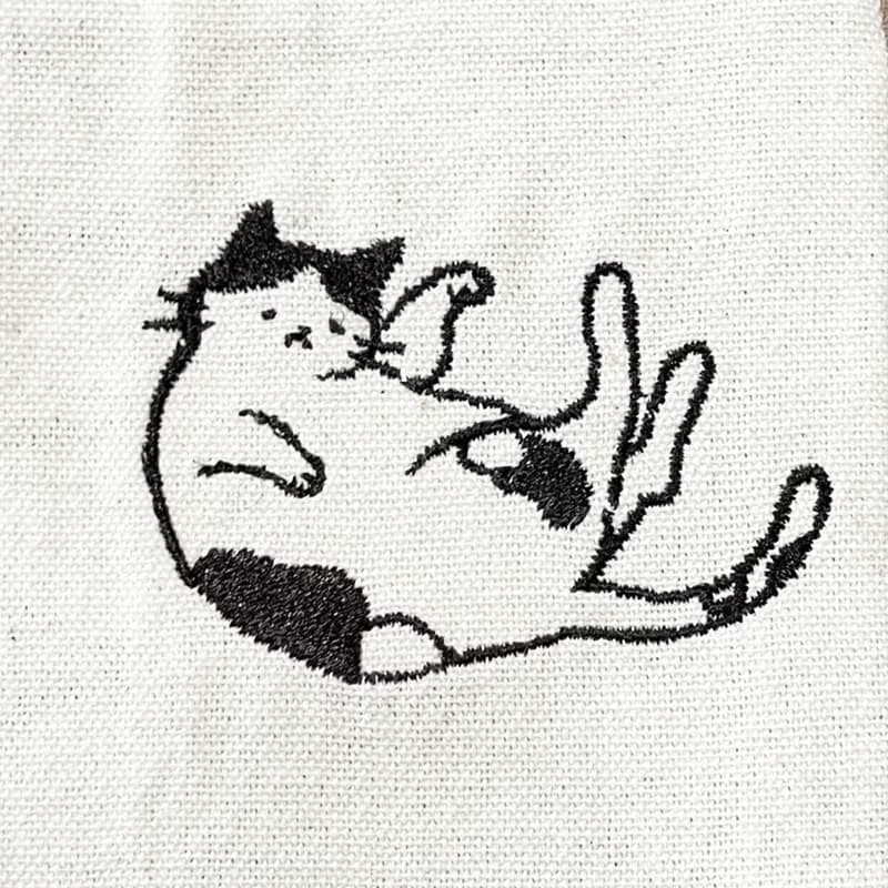 【加購刺繡】招き猫ですか/懶洋洋招財貓 | 公版電繡圖案