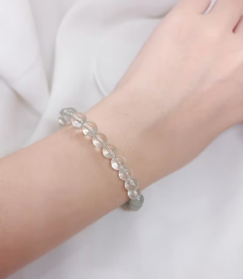 淨透綠幽靈 漸層排列 水晶手鍊