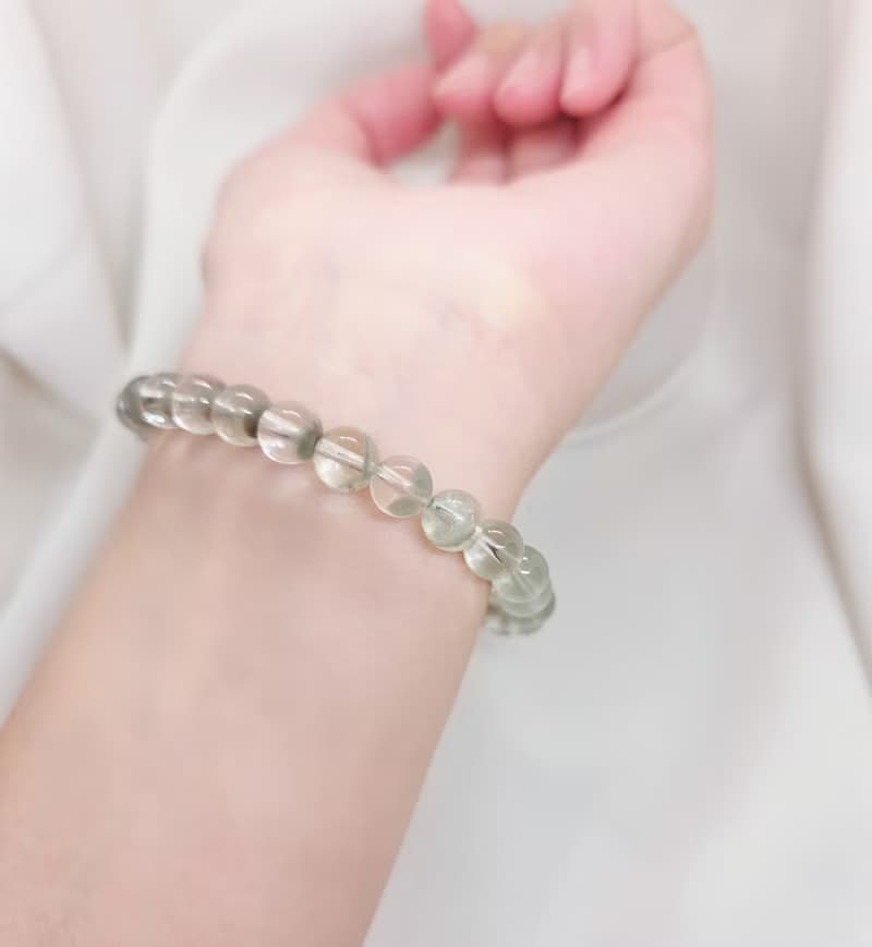 淨透綠幽靈 漸層排列 水晶手鍊