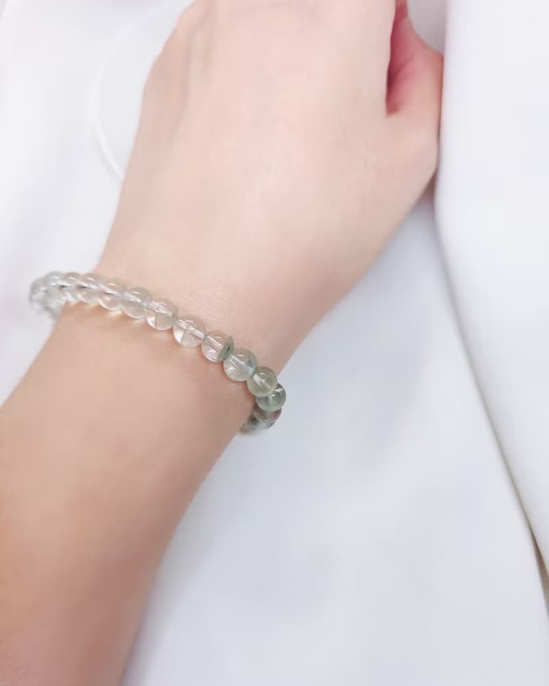 淨透綠幽靈 漸層排列 水晶手鍊