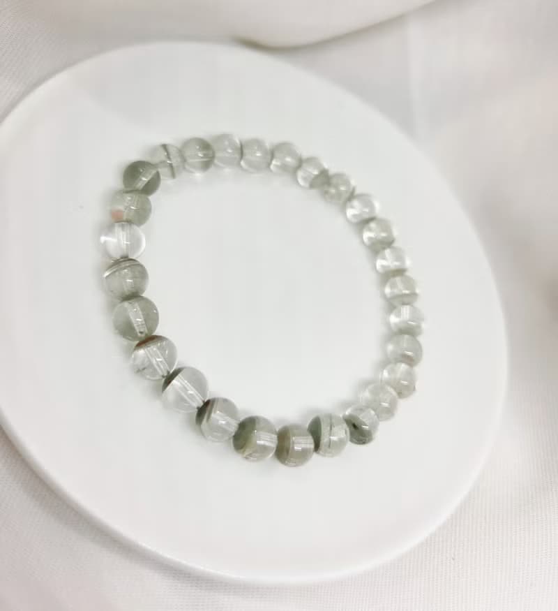 淨透綠幽靈 漸層排列 水晶手鍊