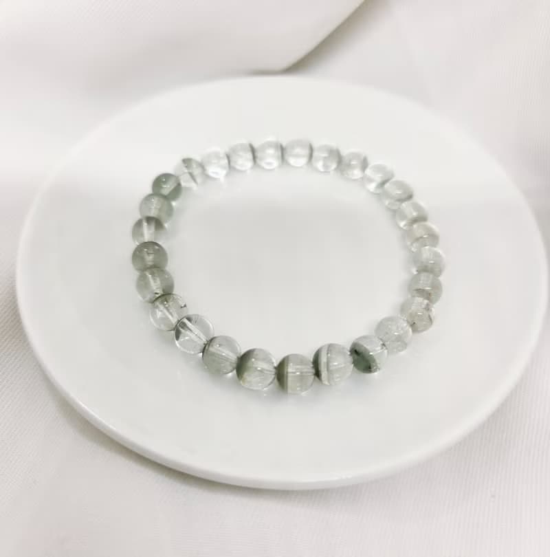 淨透綠幽靈 漸層排列 水晶手鍊
