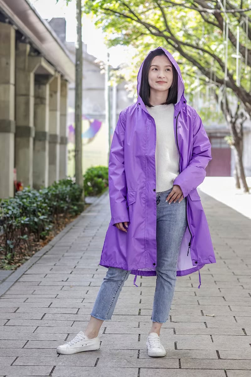 unni紫色薰衣防水風衣 雨衣 raincoat 雨風衣 防風 防潑水 風衣