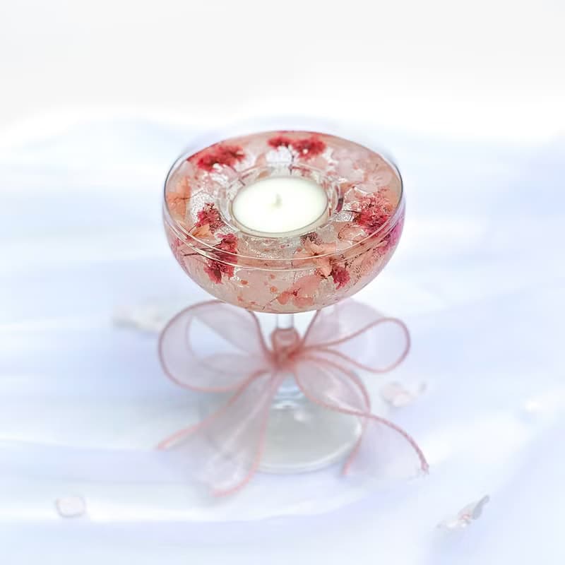 乾燥花蠟燭台 + 4 粒茶蠟 | 手工香氛燭台