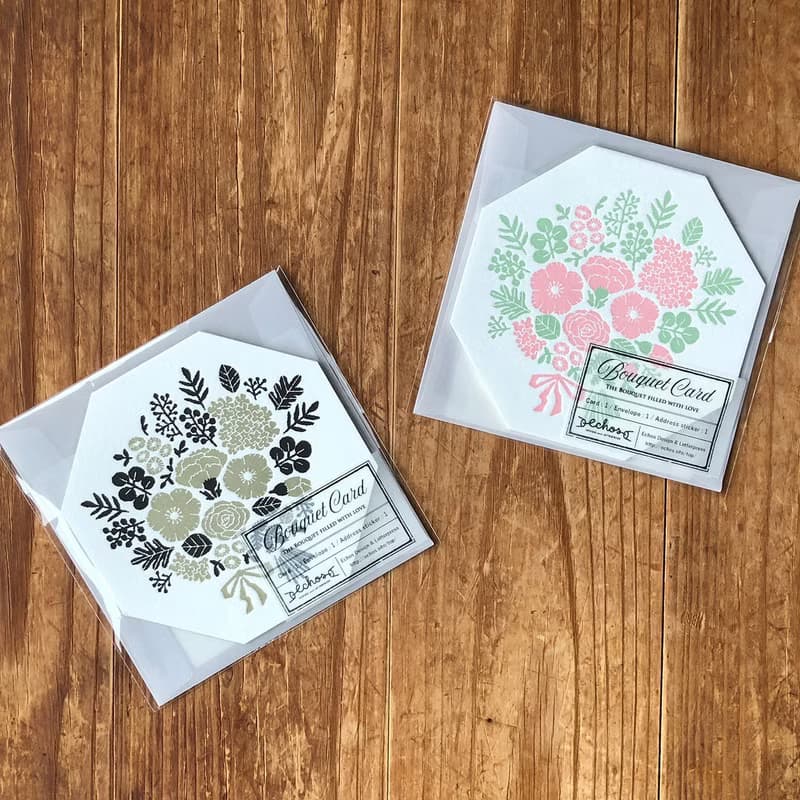 Bouquet Card -Pink- /活版印刷