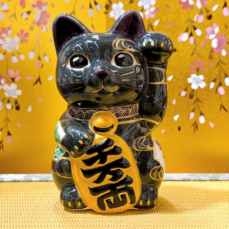 【晶竹迎祥】日本清水燒招財貓 | 色繪 - 松竹梅 千万両