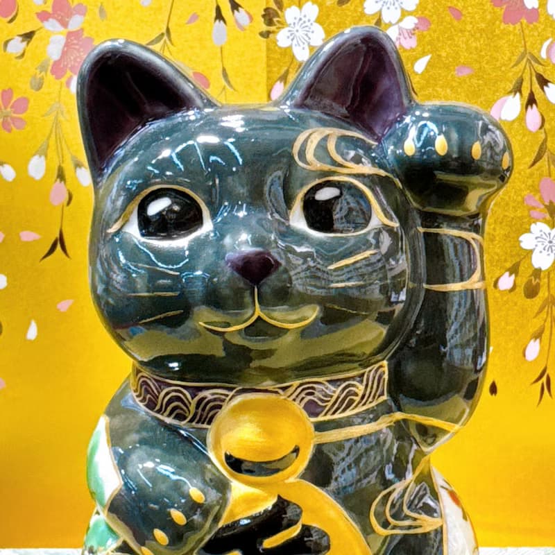 【晶竹迎祥】日本清水燒招財貓 | 色繪 - 松竹梅 千万両