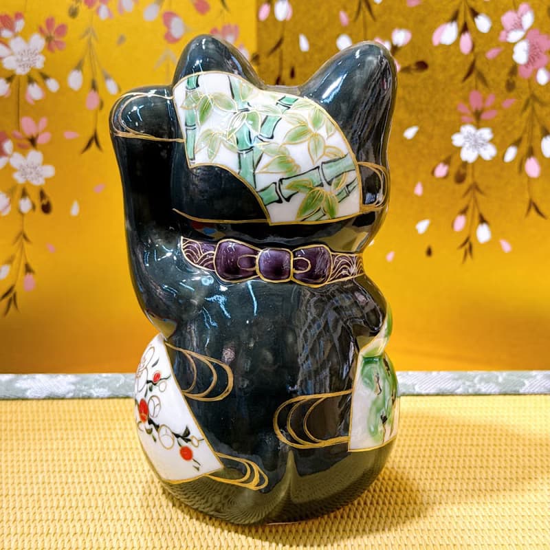 【晶竹迎祥】日本清水燒招財貓 | 色繪 - 松竹梅 千万両