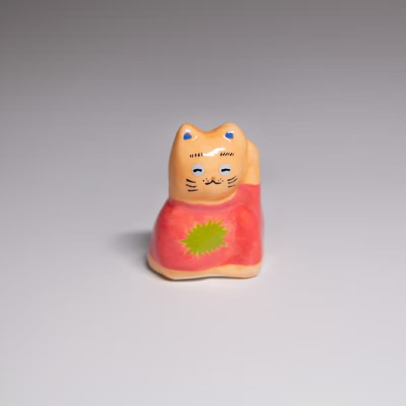 街頭開運招財貓-T恤貓-粉T綠驚爆價