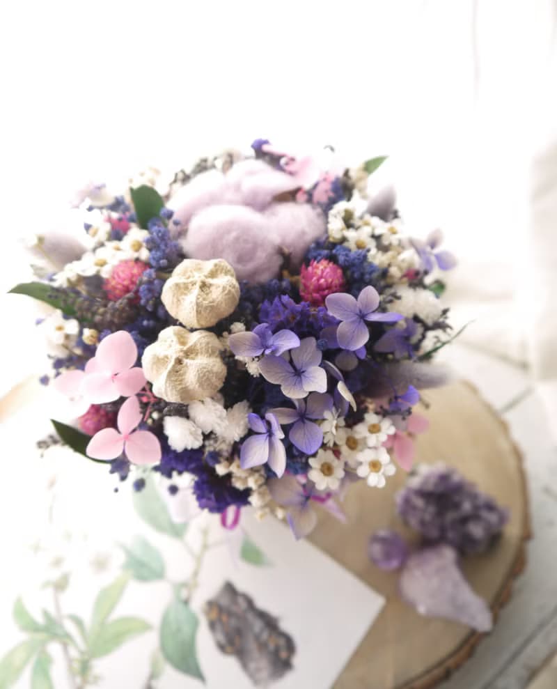 浪漫精靈 I .婚禮浪漫紫色系.生日.乾燥花.索拉花.永生花.不凋花