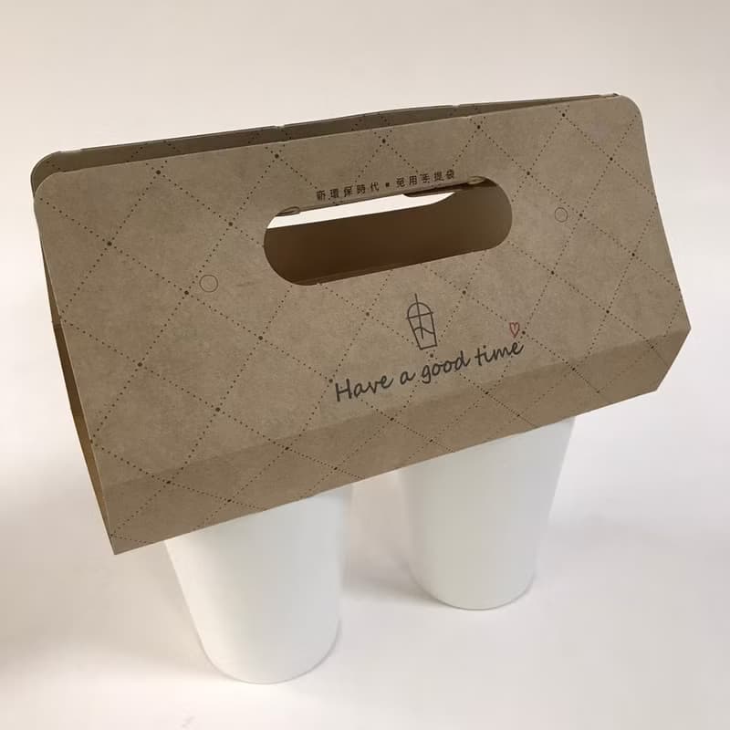 | 餐飲外帶裝家 |  二杯飲料外帶提卡-牛皮點點版 600pcs/箱