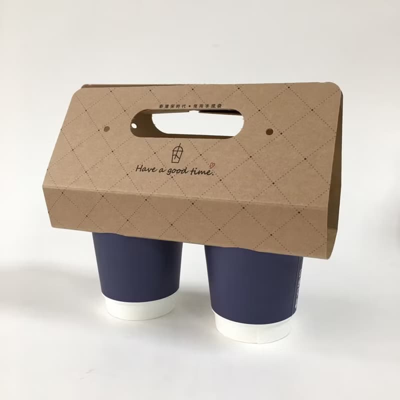 | 餐飲外帶裝家 |  二杯飲料外帶提卡-牛皮點點版 600pcs/箱