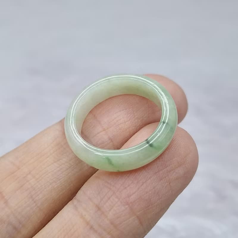 檸檬綠飄花戒指 玉戒 國際圍12 內徑17.2 | 天然緬甸玉A貨翡翠