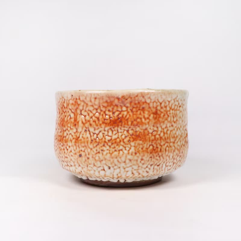 明芽窯 l 經典柴燒縮志野茶碗 陶器 陶藝品 茶具 H6