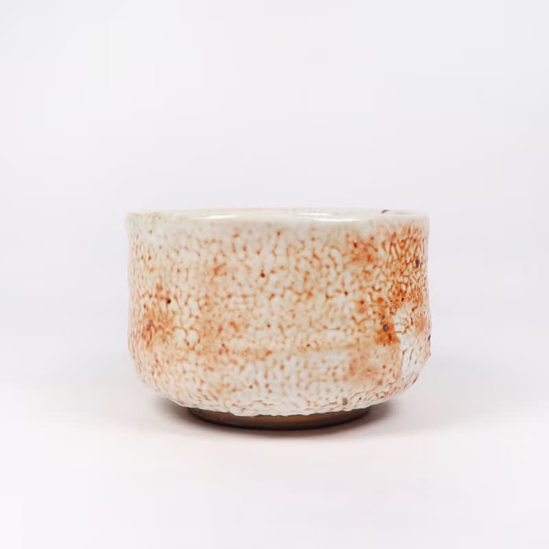 明芽窯 l 經典柴燒縮志野茶碗 陶器 陶藝品 茶具 H6