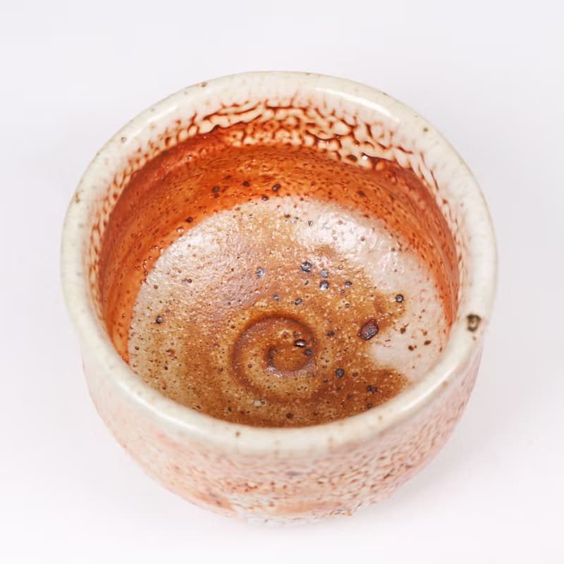 明芽窯 l 經典柴燒縮志野茶碗 陶器 陶藝品 茶具 H6