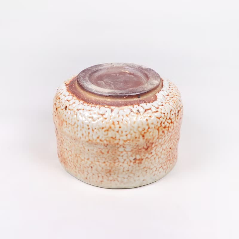 明芽窯 l 經典柴燒縮志野茶碗 陶器 陶藝品 茶具 H6