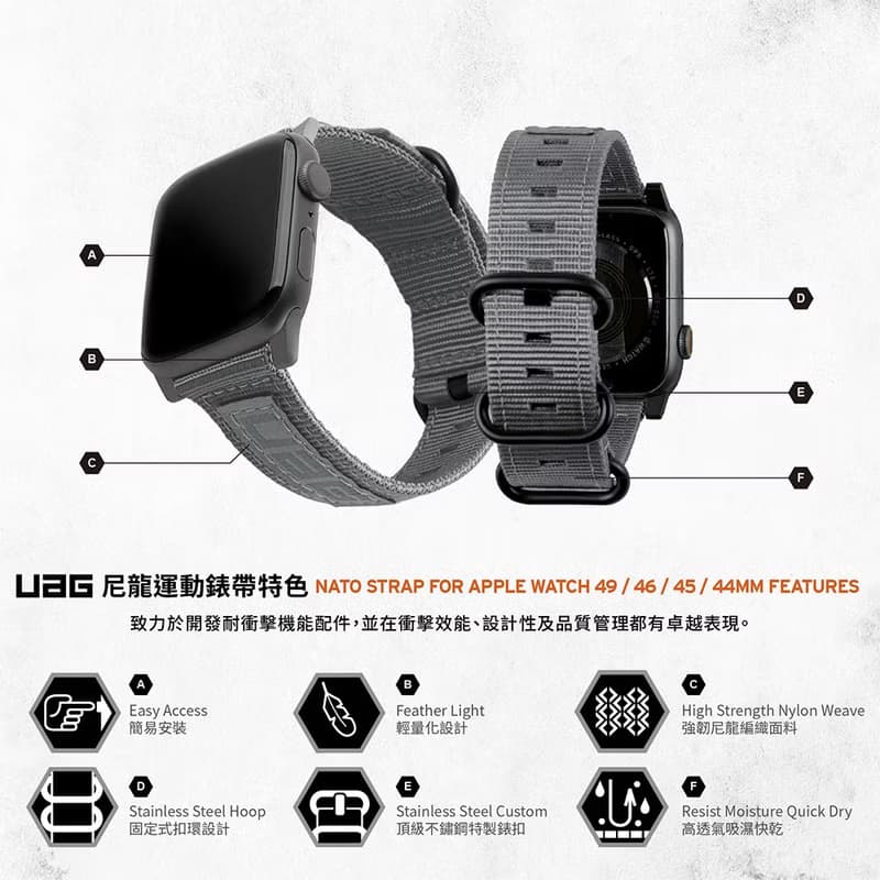UAG Apple Watch 42/44/45/46/49mm Nato錶帶
