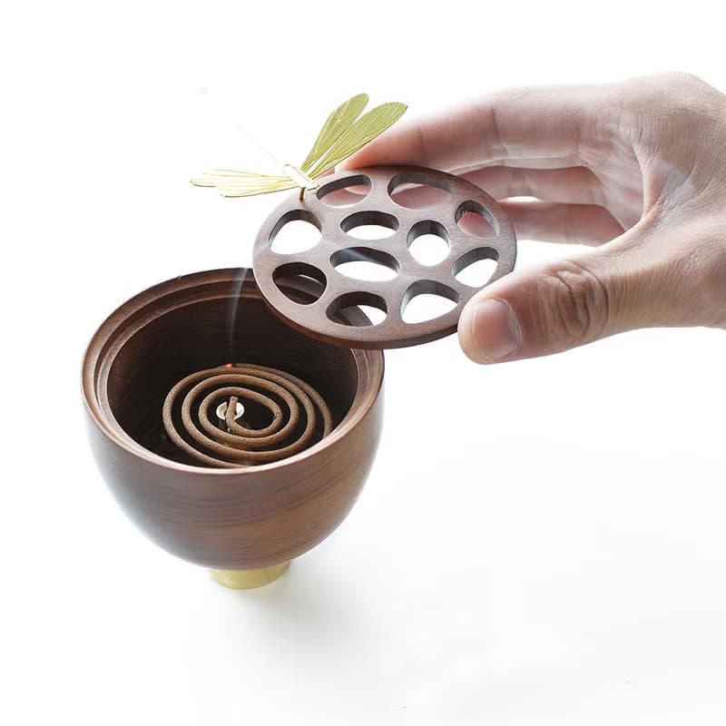 【云荷蜓】無香版仿古小號盤香爐家用室內檀香爐茶道擺件熏香爐